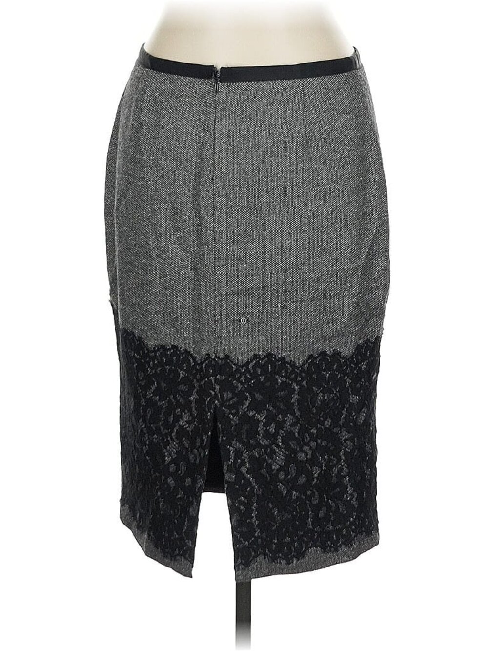 Michael Kors Collection Tweed Sheath Skirt – Size 10 Gray/Black Wool Silk Blend - Picture 3 of 5